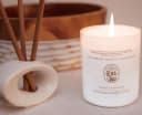 Rebul Kozmetik Duftkerze Mimosa & Muguet Weiß Gold 210g Bild 5