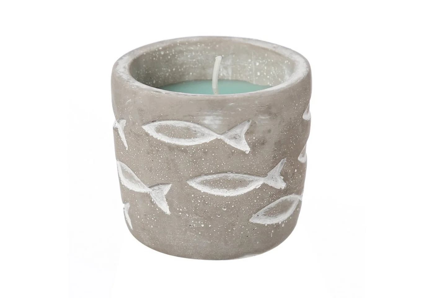 MARELIDA Duftkerze Citronella Betontopf maritim grau-blau - Bild 2