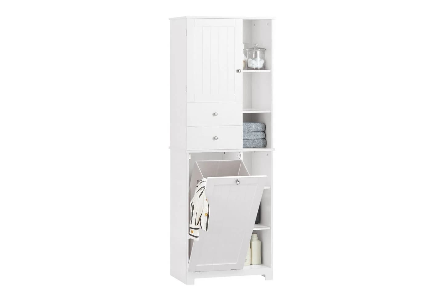 SoBuy Badkommode BZR104 Badezimmerschrank Badschrank Hoch Badregal Wäscheschrank - Bild 2