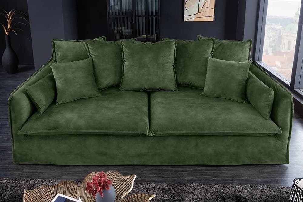 riess-ambiente HEAVEN 3-Sitzer Hussensofa Dunkelgrün Samt - Bild 3