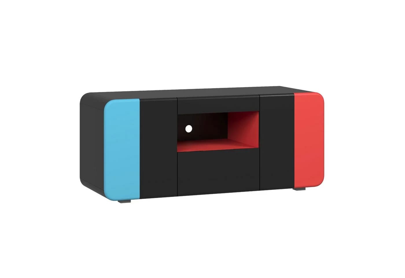 trendteam Lowboard LevelUp Gaming TV-Schrank Softclose Blau Schwarz Rot - Bild 2