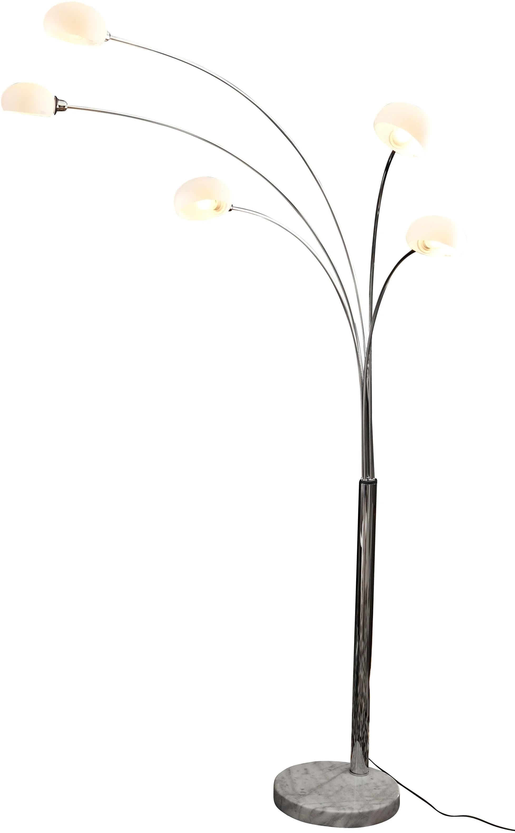 Salesfever Stehlampe Noa Weiß Chrom 5 bewegliche Arme Dimmbar