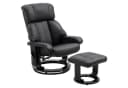 HOMCOM Massagesessel Schwarz mit Hocker und Massagefunktion Bild 1