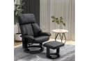 HOMCOM Massagesessel Schwarz mit Hocker und Massagefunktion Bild 2