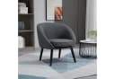 HOMCOM Relaxsessel Grau mit Leinen-Optik und Gummiholzbeinen Bild 2