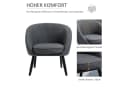HOMCOM Relaxsessel Grau mit Leinen-Optik und Gummiholzbeinen Bild 4