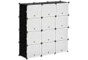 HOMCOM Kommode DIY Regalsystem mit 12 Würfeln Schwarz/Weiß Bild 1