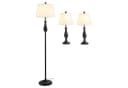 HOMCOM Stehlampe 3er-Set 2 Tischlampen + 1 Stehlampe Schwarz/Weiß Bild 1