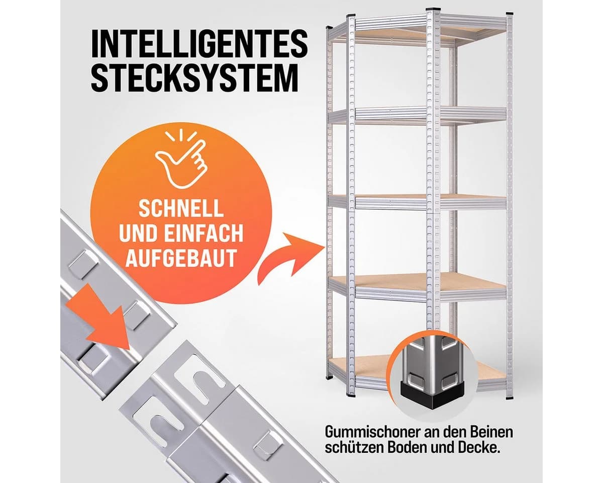 monzana Schwerlastregal Eckregal 180x70x40cm 875 kg 5 MDF-Platten Regal Lagerregal - Bild 4