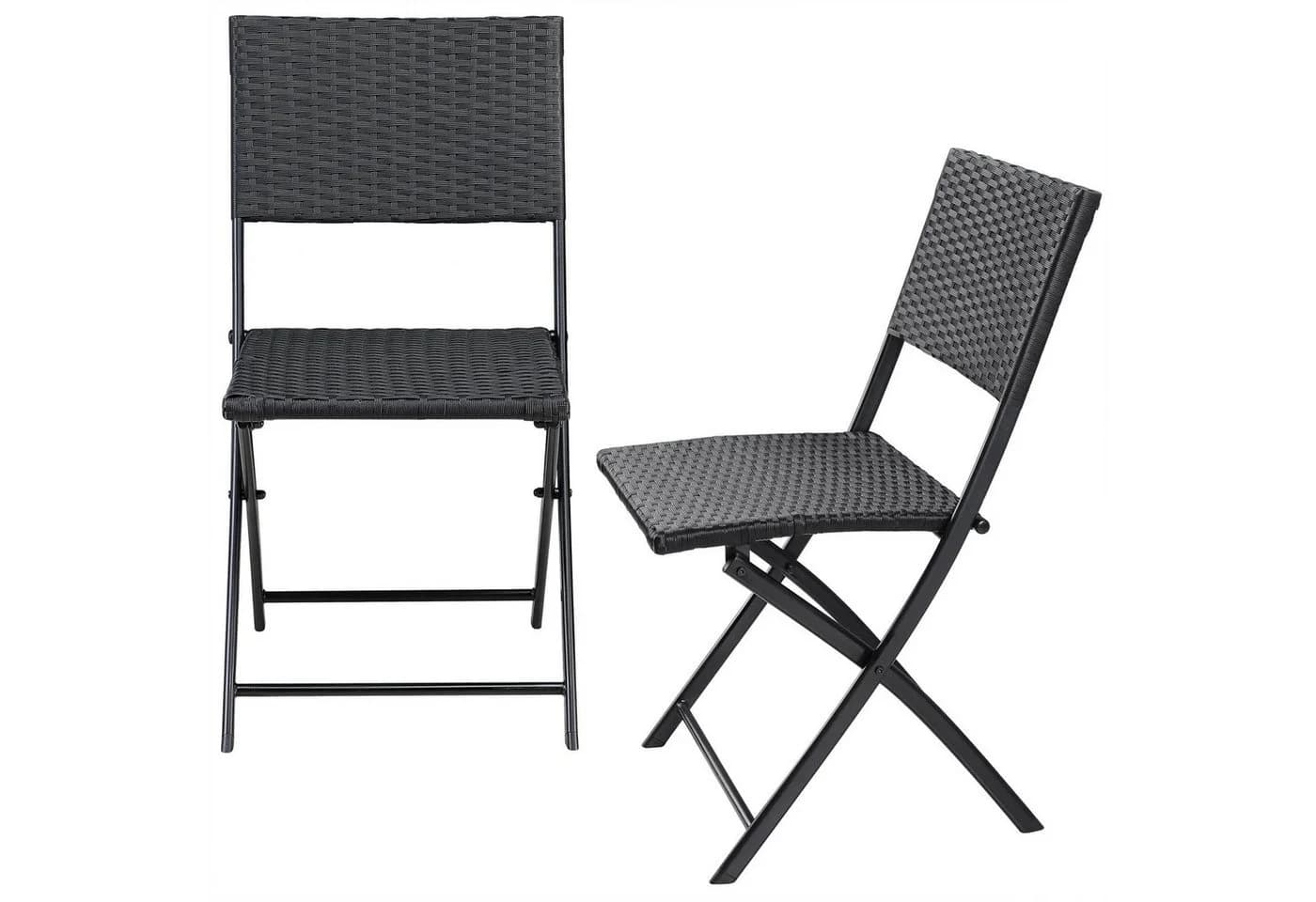 Casaria Klappstuhl Rom 4er Set Polyrattan 120kg Belastbarkeit Platzsparend Klappbar Leicht - Bild 5