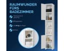 Casaria Badmöbel-Set 2-teilig Weiß Waschbeckenunterschrank Hochschrank Bild 3