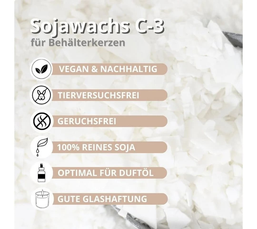 DistrEbution Sojawachs C-3 Flocken 10 kg Weißlich-Beige für Kerzen