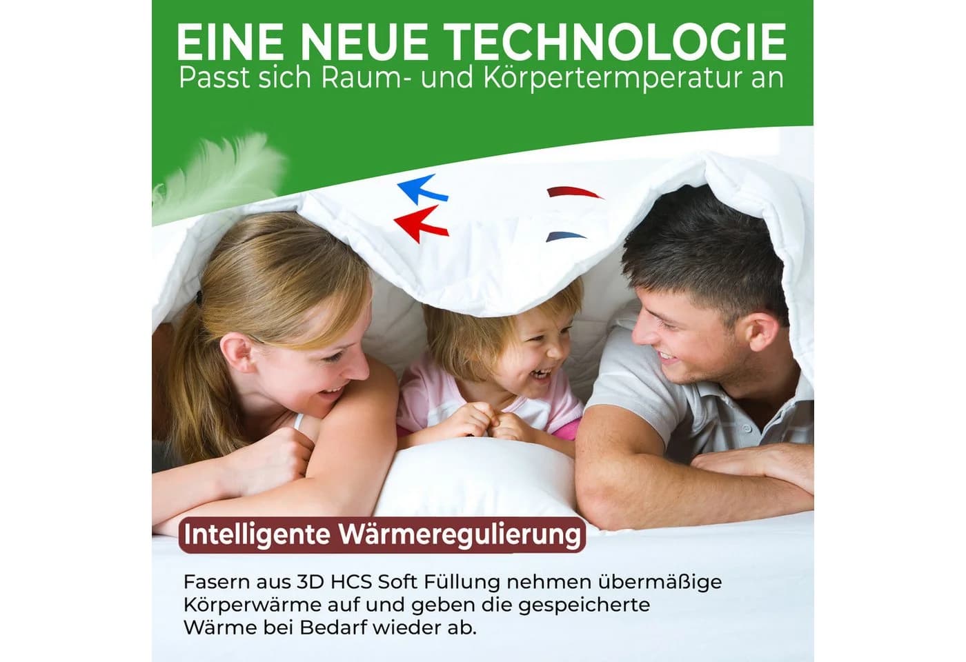FIT DREAMS Premium Ganzjahresdecke Weiß Klimaregulierend Vegan - Bild 1