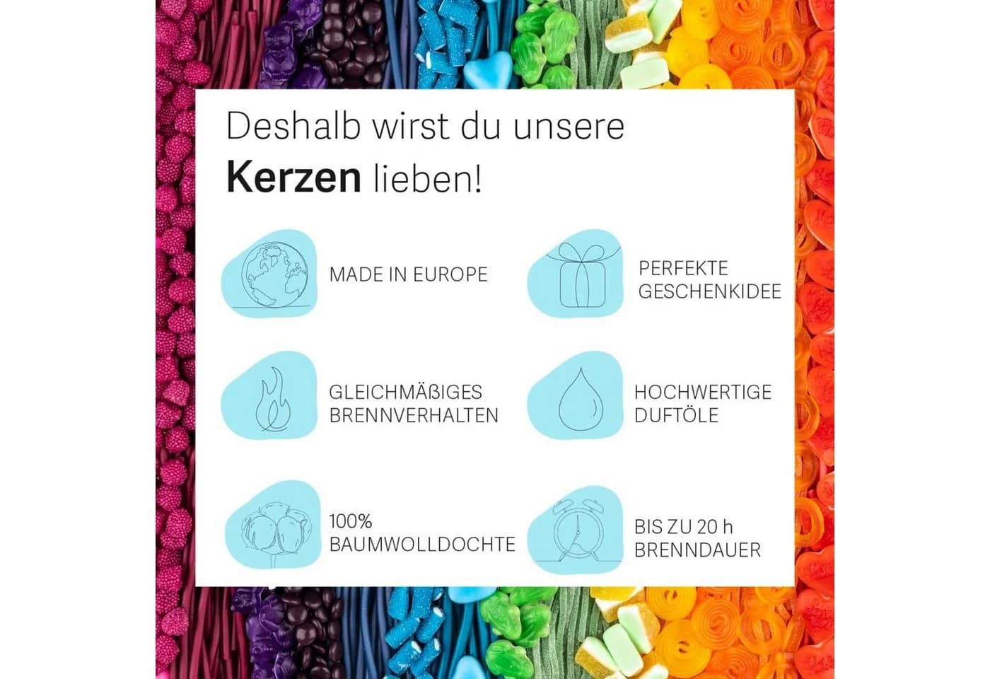 HARIBO Duftkerze Gummibären 85g Glas Geschenkkarton - Bild 2
