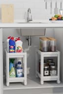 Luxury Bites Spülenunterschrank Weiß Flexibles Untertischregal mit Rollen Bild 3