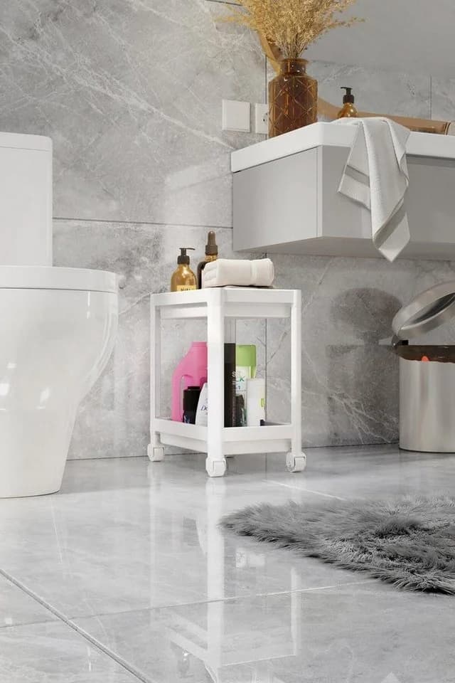 Luxury Bites Spülenunterschrank Weiß Flexibles Untertischregal mit Rollen - Bild 4