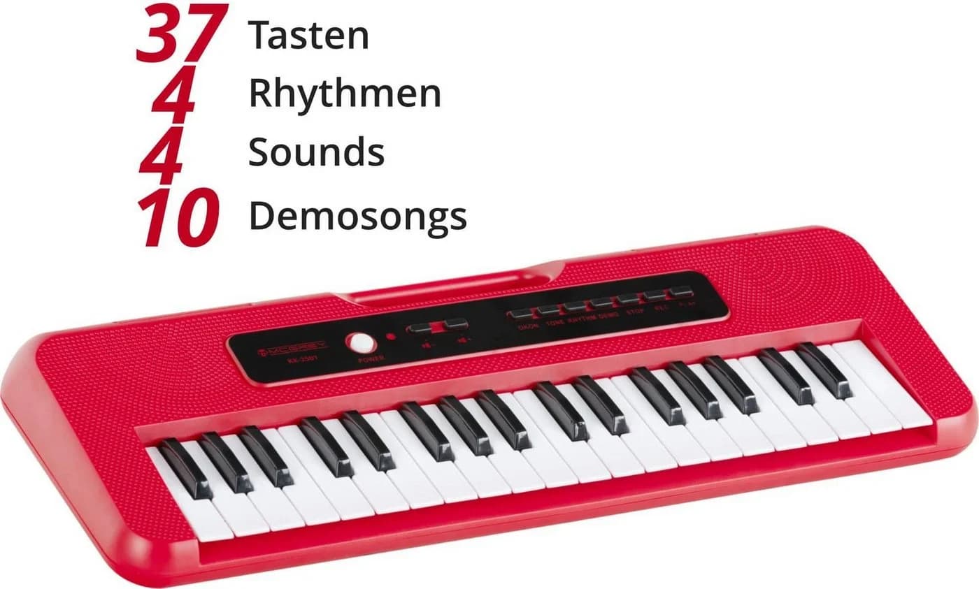 McGrey Kinderkeyboard KK-2501 Rot mit 37 Tasten & Mikrofon - Bild 4