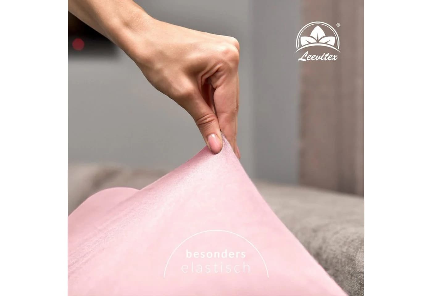 leevitex® Spannbettlaken Kinder Rosa 100% Baumwolle Jersey 70x140 cm - Bild 4