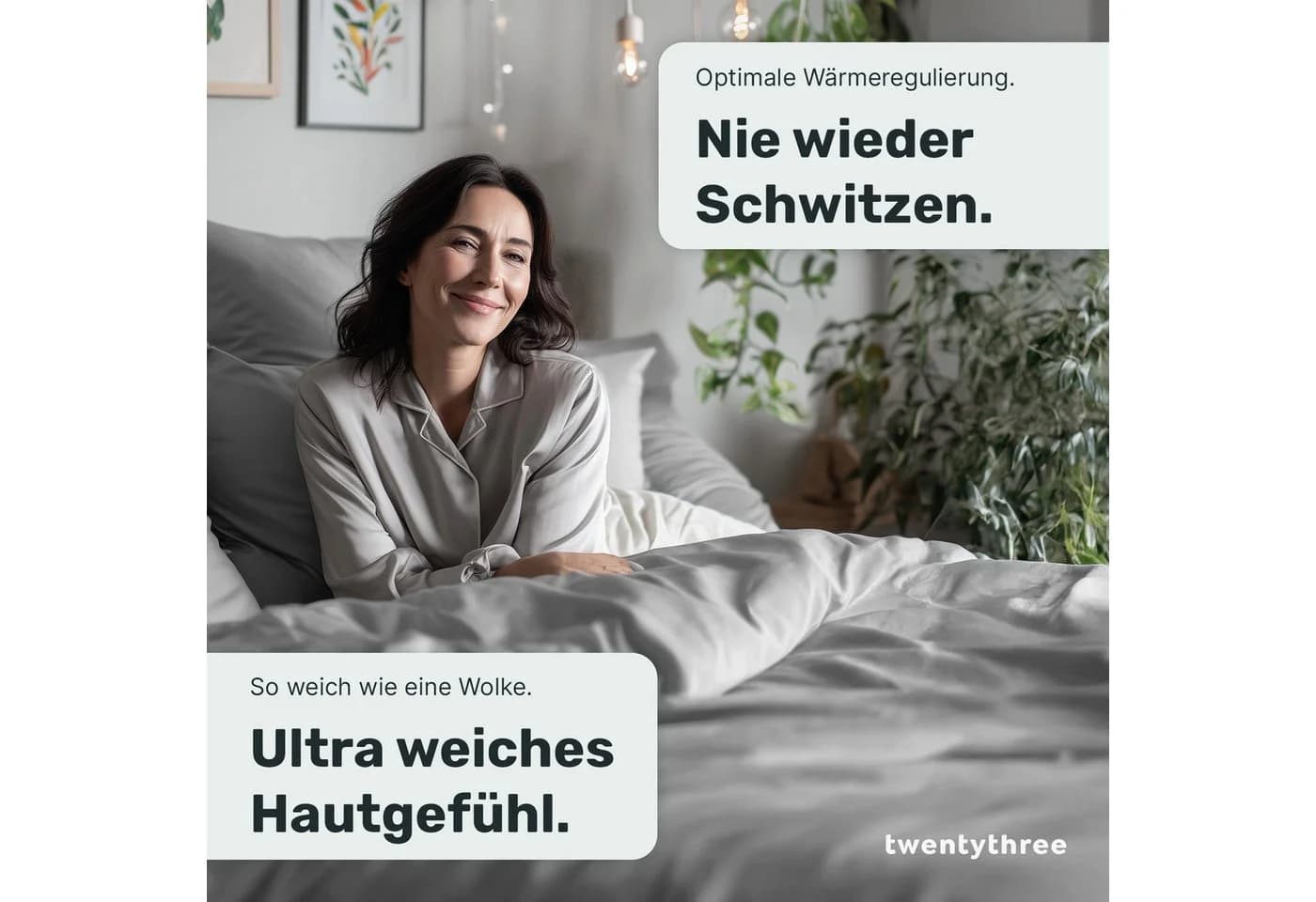 twenty:three® Kissenbezug Lyocell Light Gray 40x40 cm - Bild 1