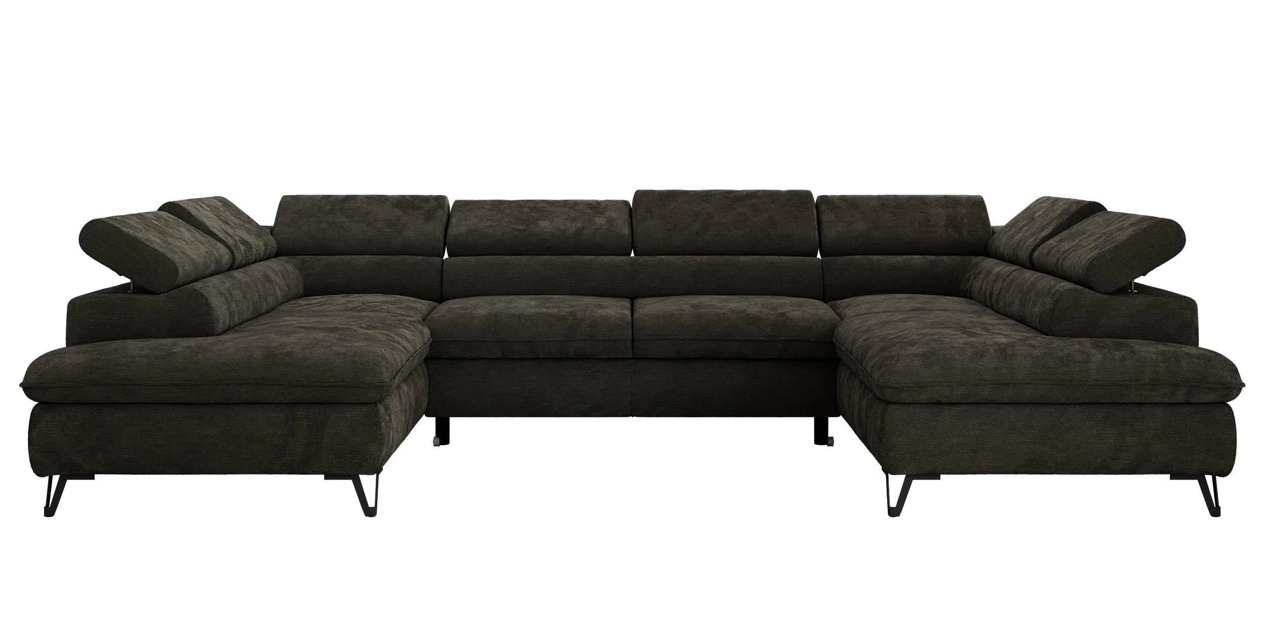 WOHNLANDSCHAFT PABLO U-Sofa Schenille Dunkelgrau