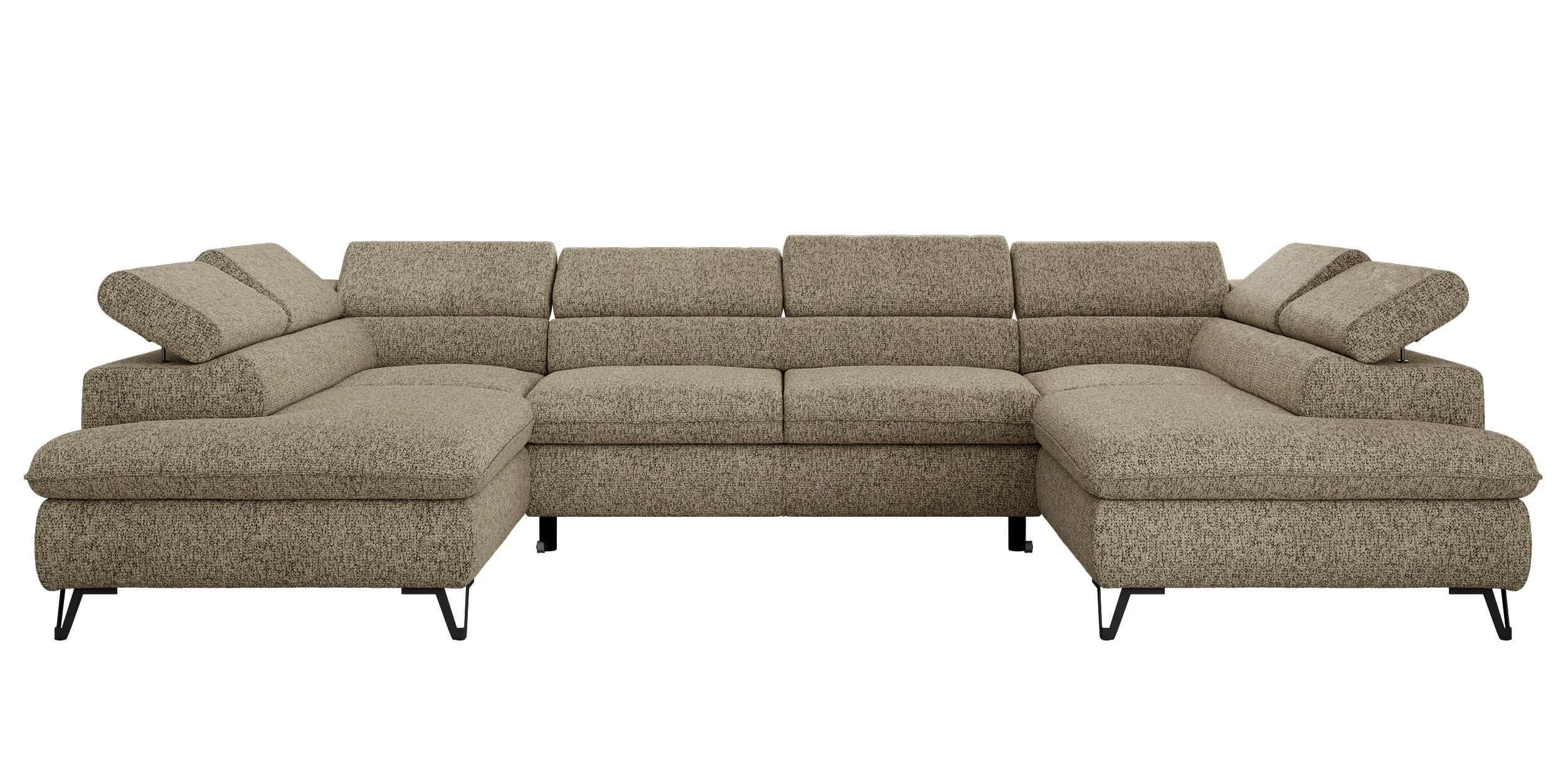 WOHNLANDSCHAFT PABLO U Strukture Dunkelbeige Stoff