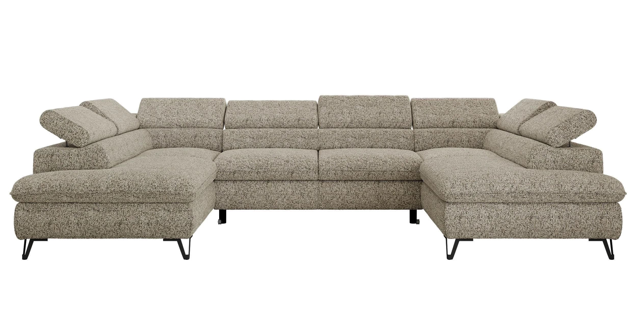 WOHNLANDSCHAFT PABLO U Beige mit Topper T25