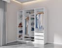 Marmex Möbel Kleiderschrank TRES 04B Weiß mit 3 Schubladen Bild 2