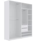 Marmex Möbel Mehrzweckschrank TRES SET C/B Weiß 2 Schubladen 3 Kleiderstangen Bild 2