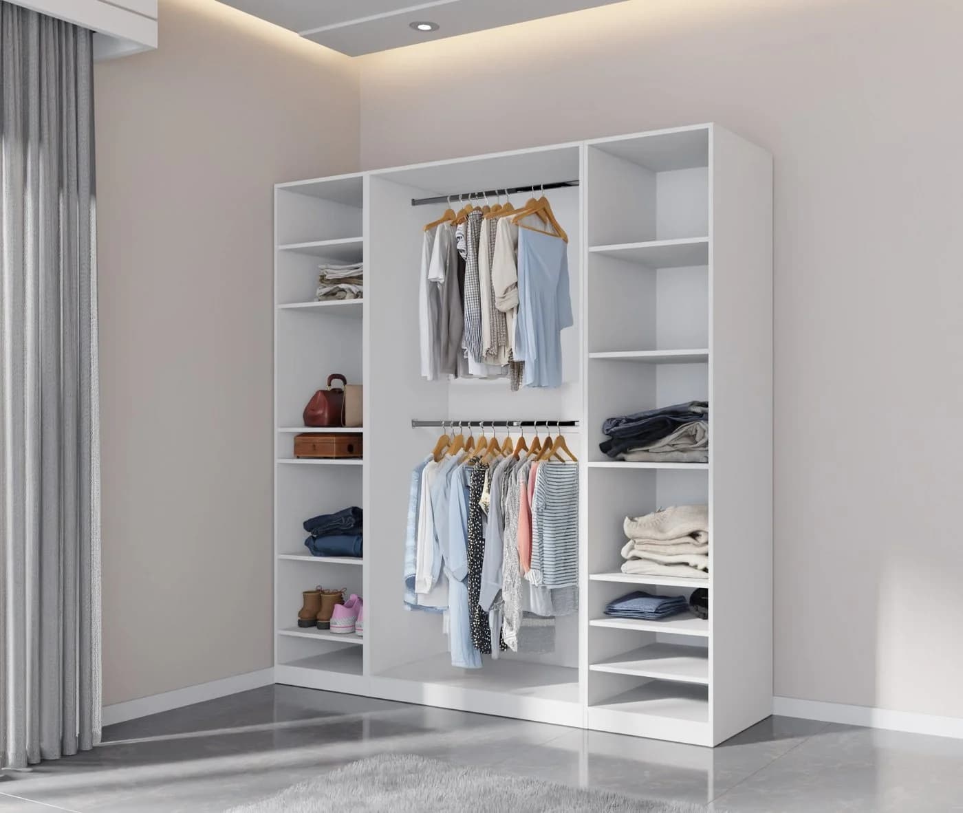 Marmex Möbel Garderobenschrank TRES SET G/B Weiß Modern 3-tlg - Bild 5