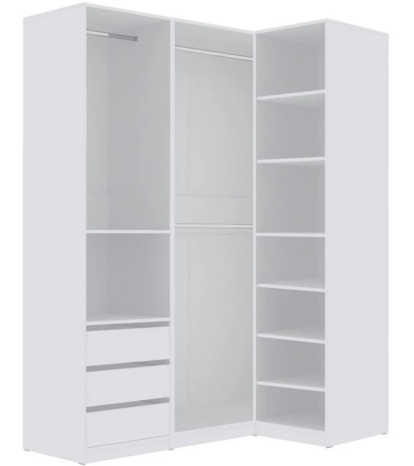 Marmex Möbel Schrank-Set TRES SET J/B Weiß 3-teilig mit 3 Schubladen