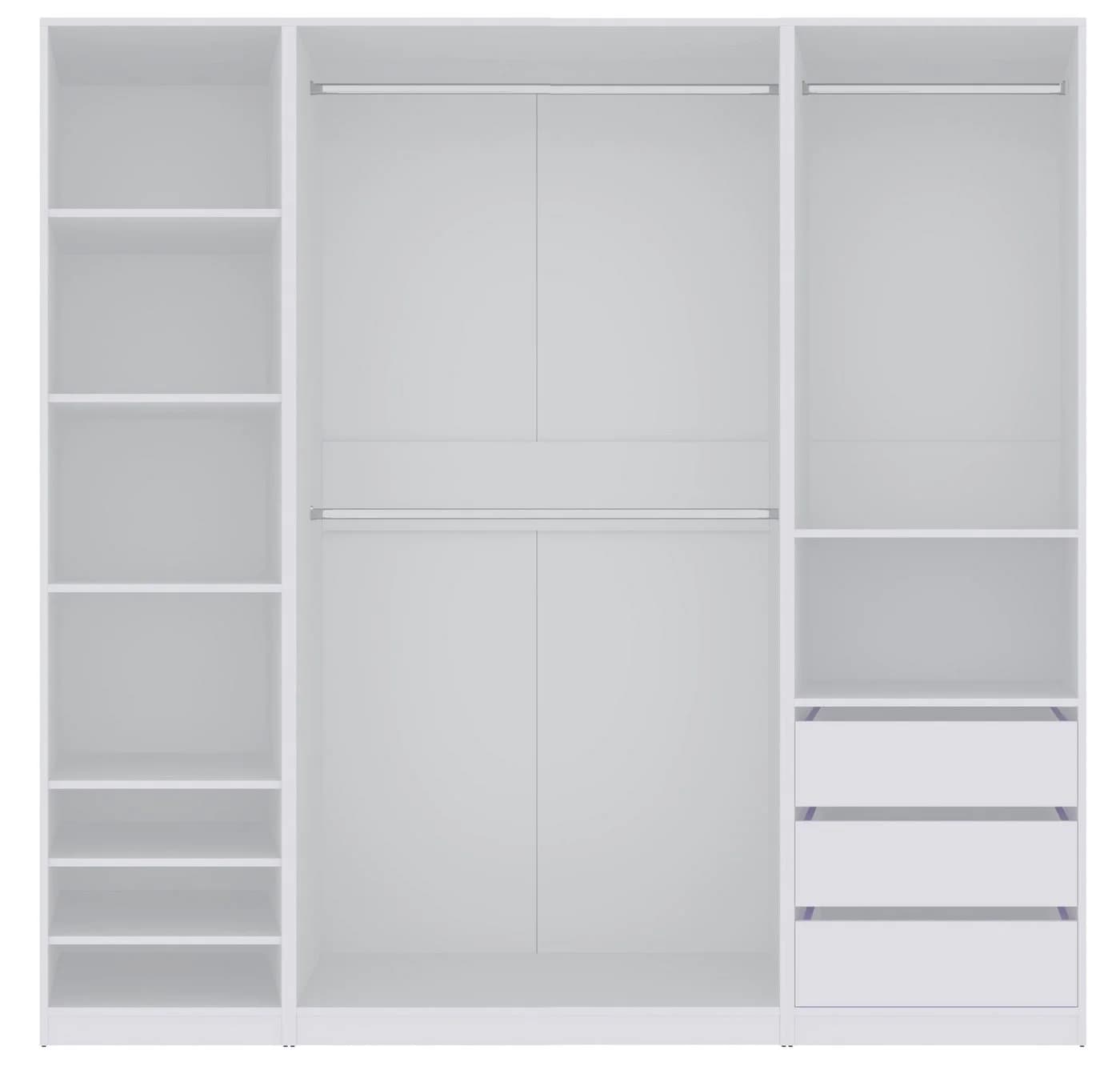 Marmex Möbel Schrank-Set TRES SET J/B Weiß 3-teilig mit 3 Schubladen - Bild 2