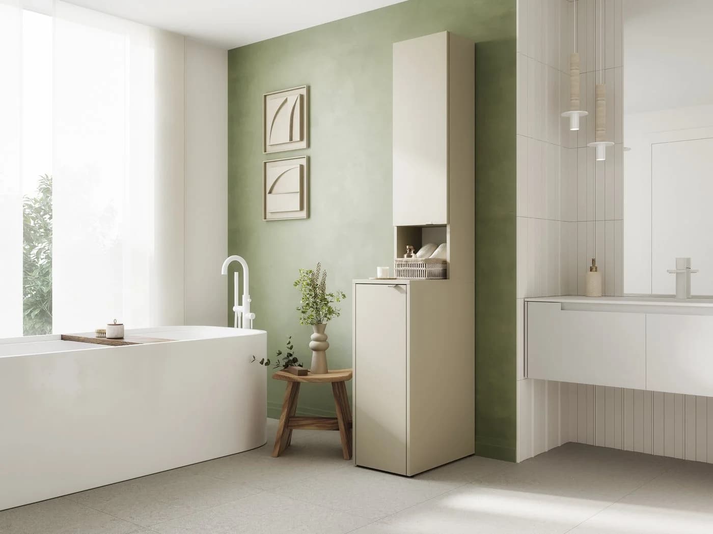 Platan Room Badschrank LORA - Waschmaschinenschrank 210x65x50 cm