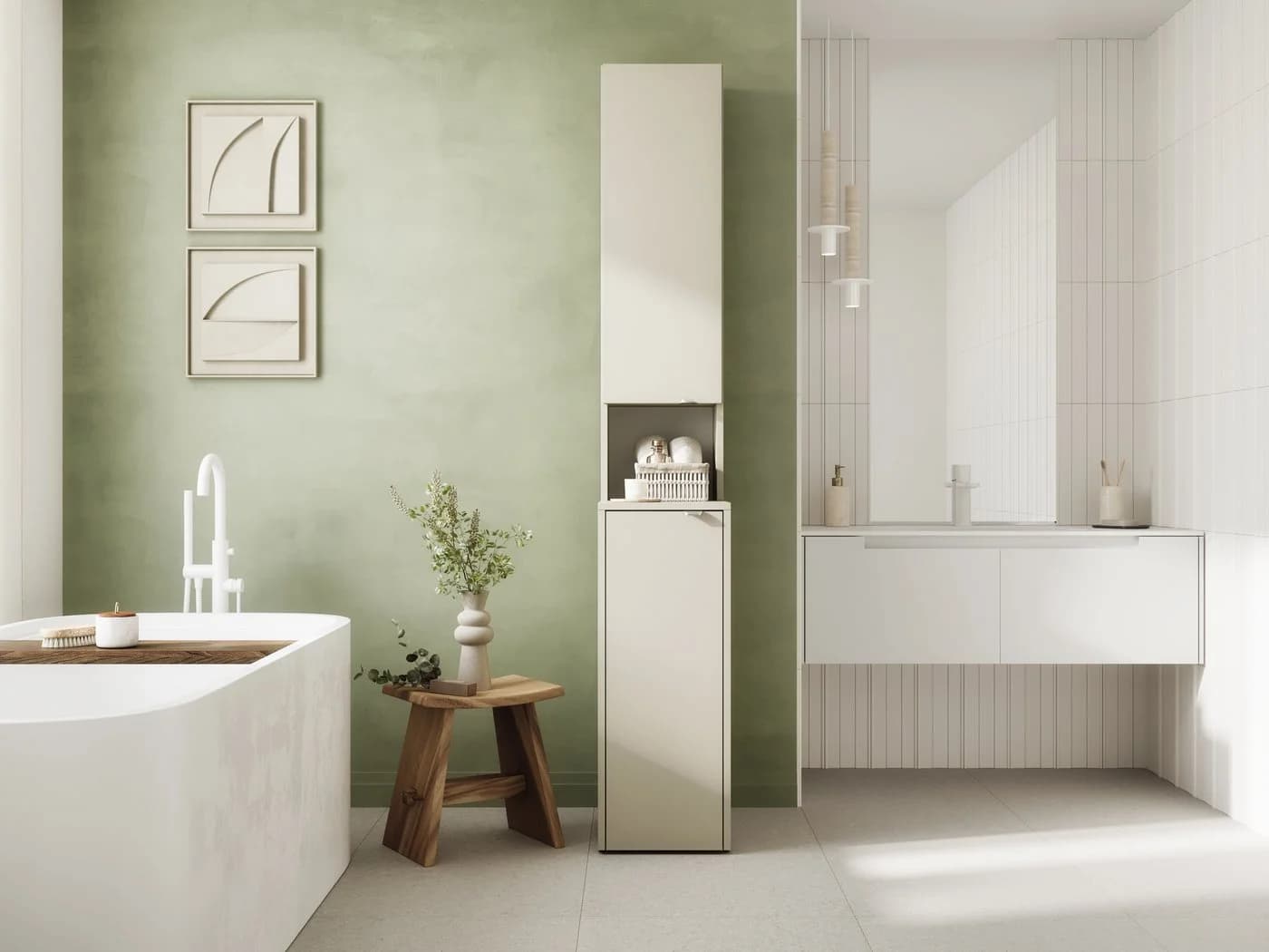 Platan Room Badschrank LORA - Waschmaschinenschrank 210x65x50 cm - Bild 3