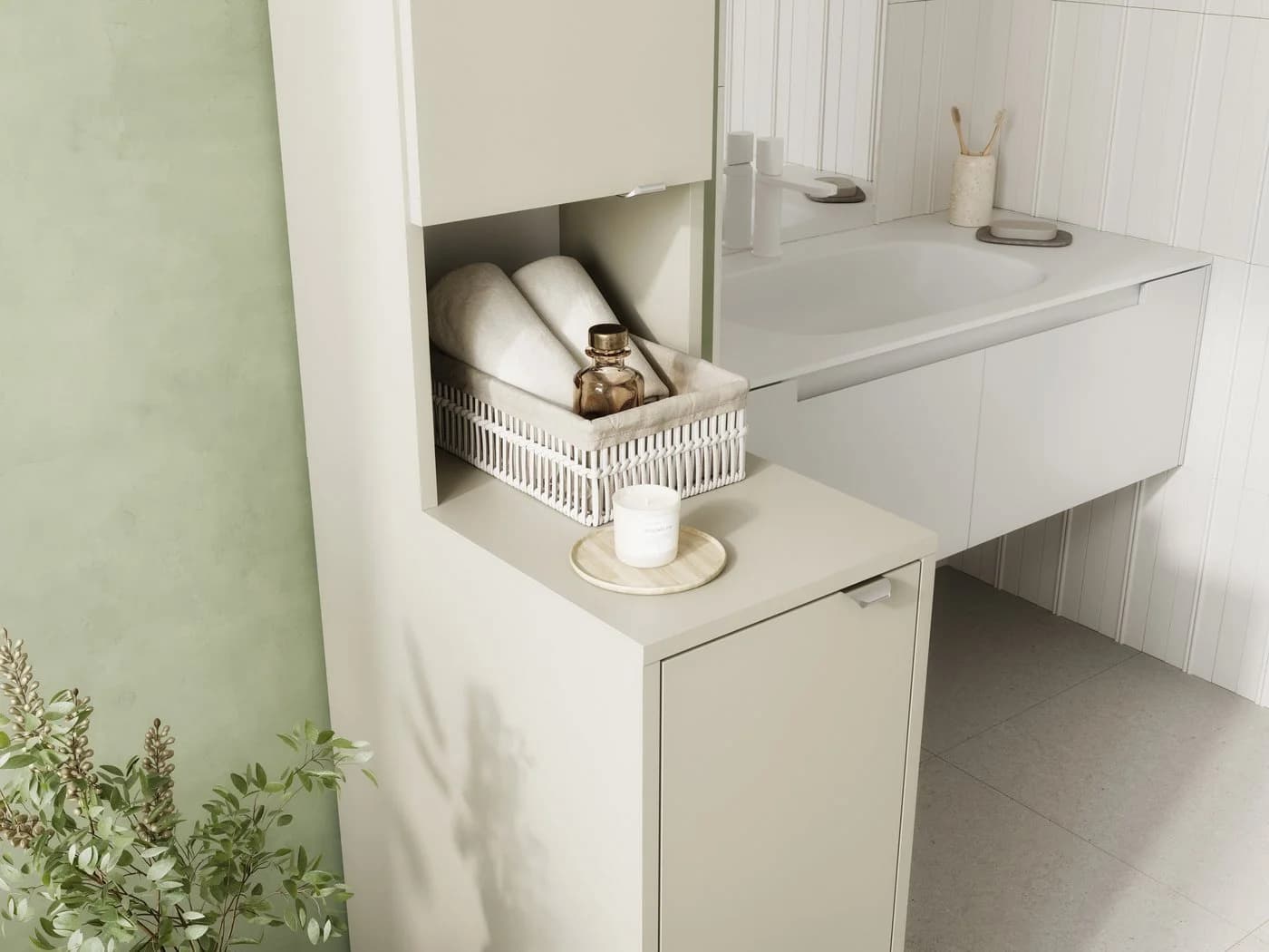 Platan Room Badschrank LORA - Waschmaschinenschrank 210x65x50 cm - Bild 4