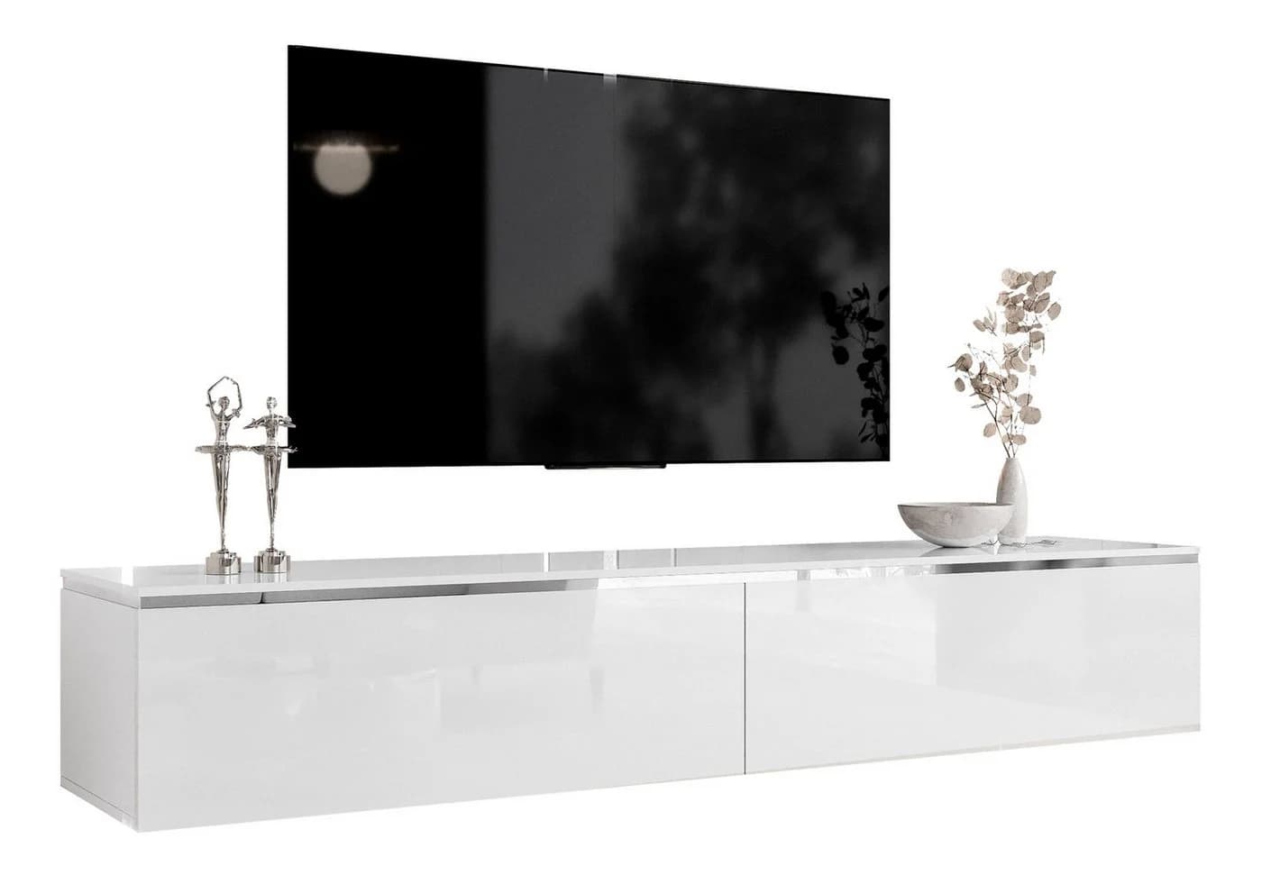 Lookway TV-Schrank AURORA SILVER Weiß/Silber Hängeschrank - Bild 2
