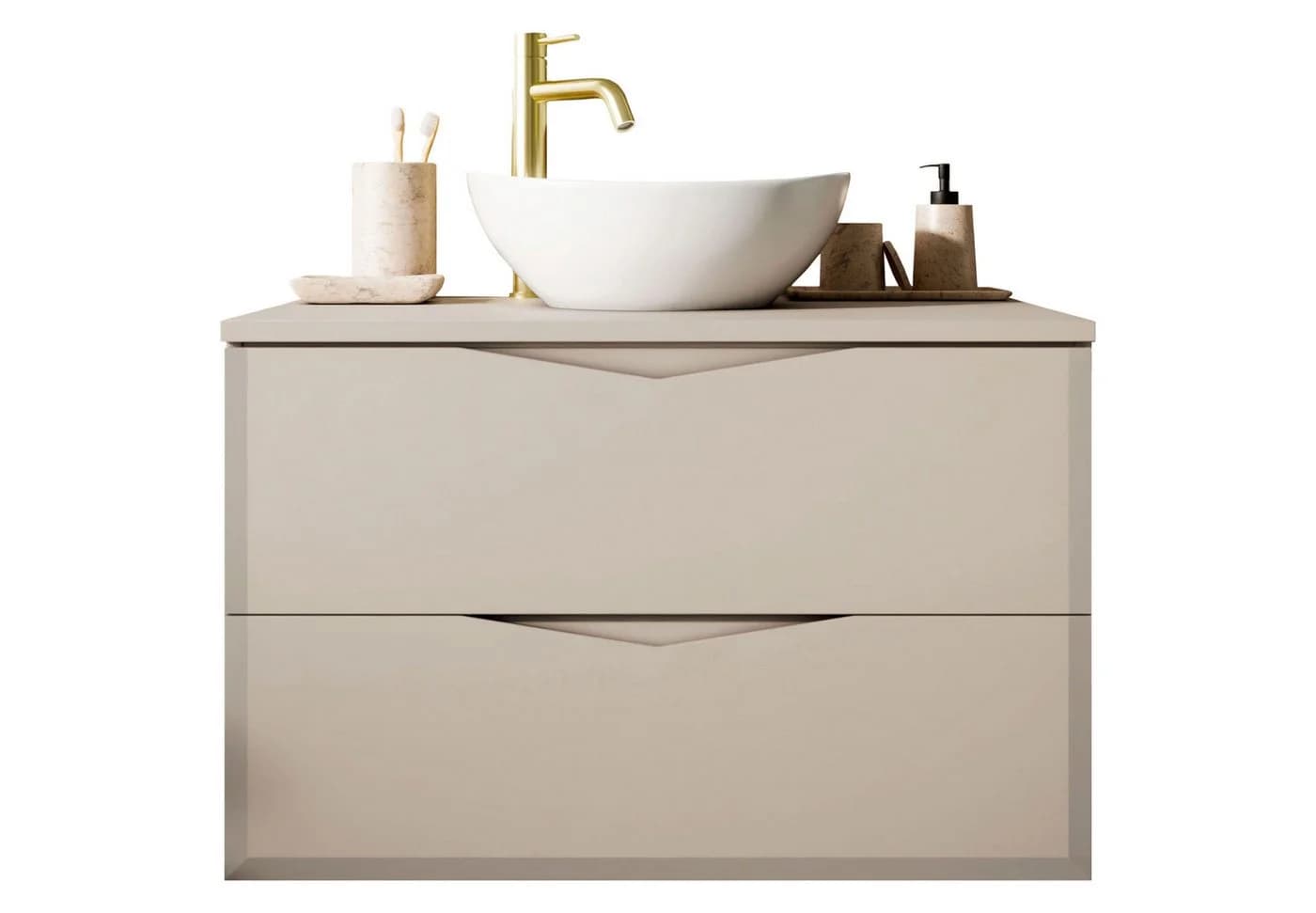Lookway Badmöbel-Set MIRA I 60 cm Aufsatzwaschbecken Soft-Close Kaschmir - Bild 2