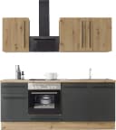 Küchenzeile KS-Florida Schwarz Eiche Artisan 210cm mit Soft-Close Bild 2