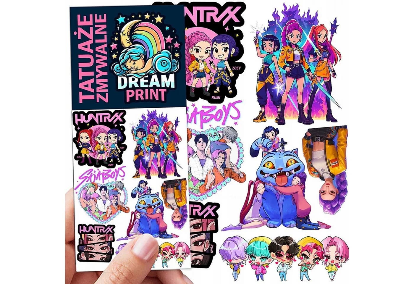 Festivalartikel Kindertattoo K-POP Demon Hunters HUNTRIX abwaschbar, 1-tlg. - Bild 2