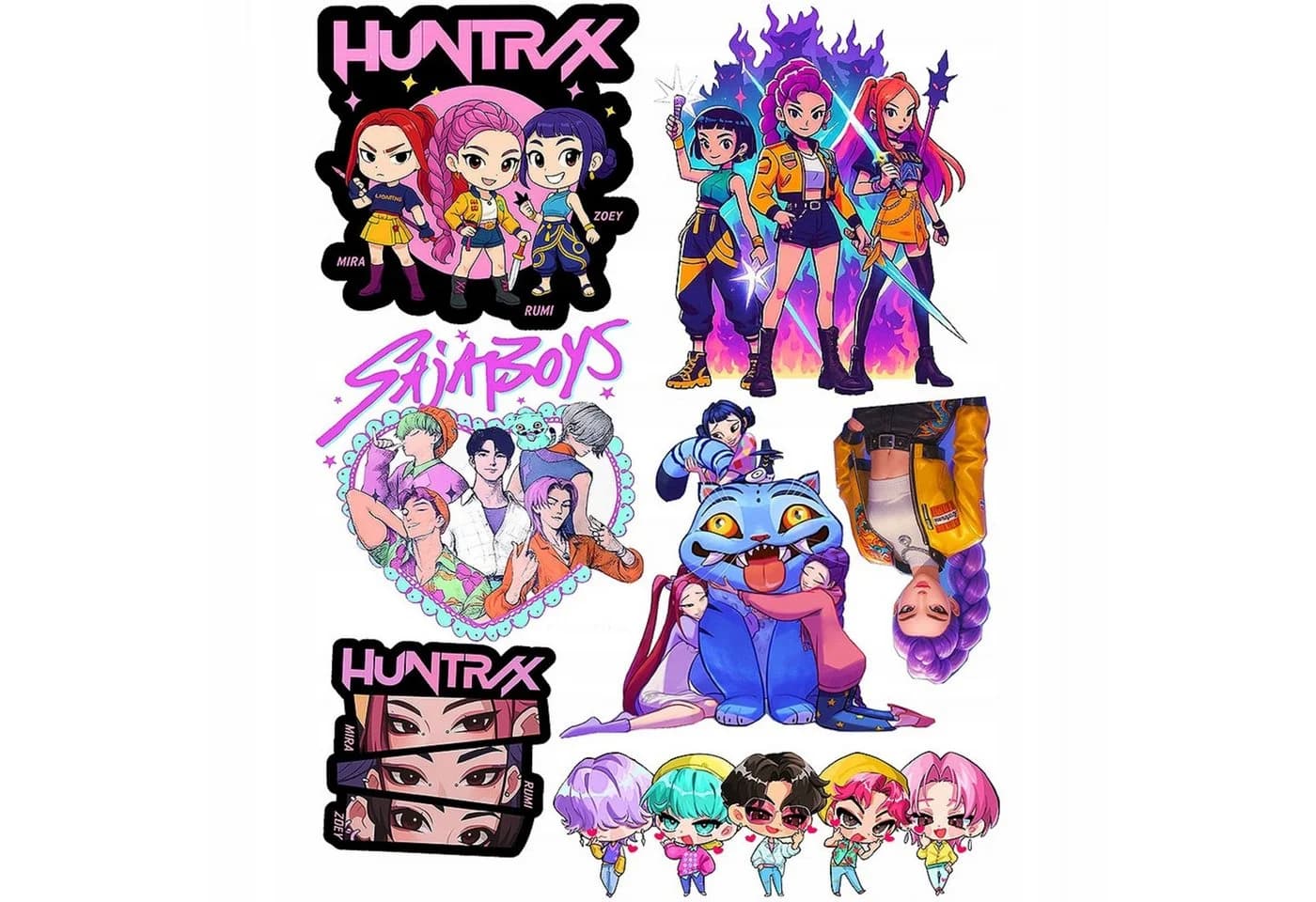 Festivalartikel Kindertattoo K-POP Demon Hunters HUNTRIX abwaschbar, 1-tlg. - Bild 3
