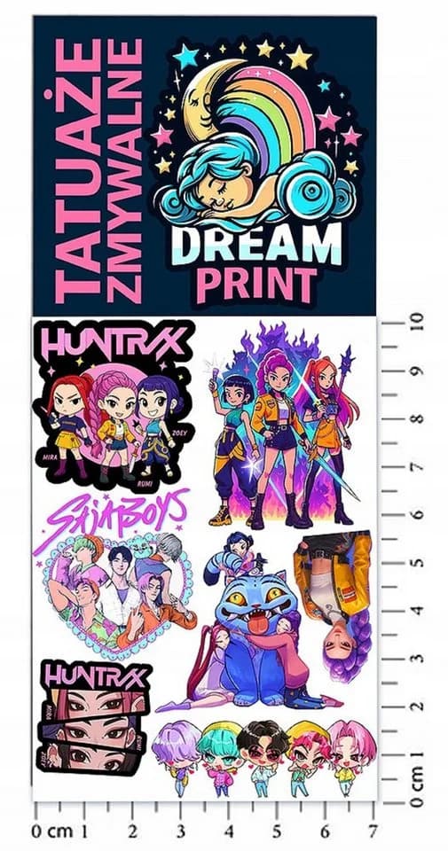 Festivalartikel Kindertattoo K-POP Demon Hunters HUNTRIX abwaschbar, 1-tlg. - Bild 4