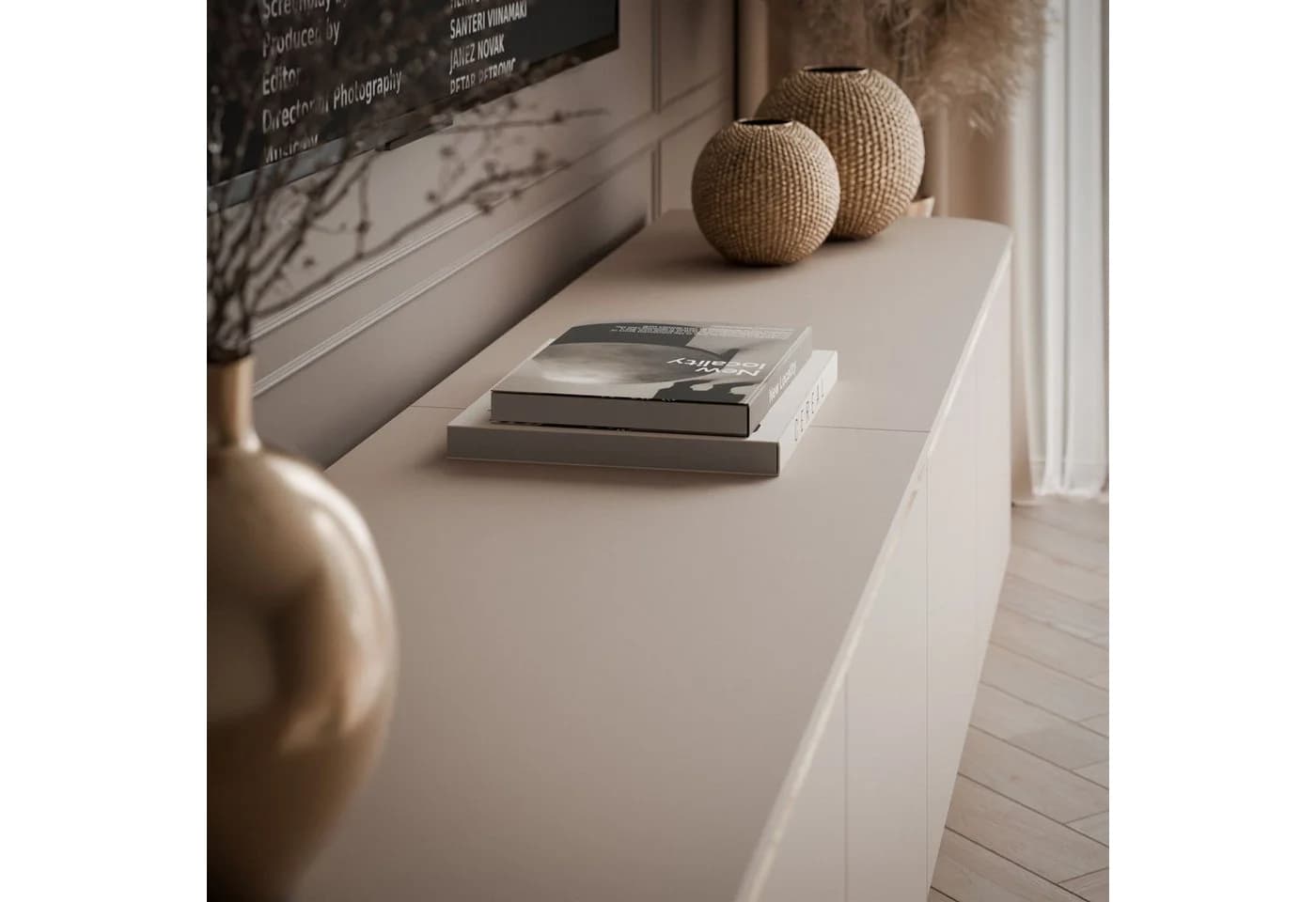 Lookway TV-Schrank AVELINE 200 cm Beige mit LED-Beleuchtung - Bild 5
