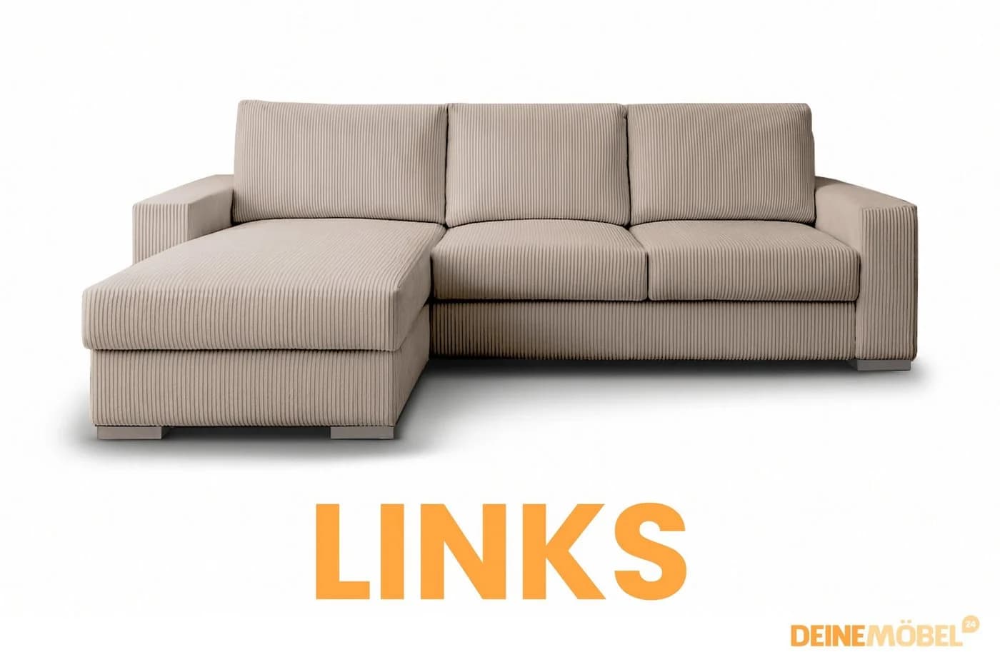 Deine Möbel 24 Ecksofa CORD-L MINI 240 cm mit Schlaffunktion und Bettkasten - Bild 5