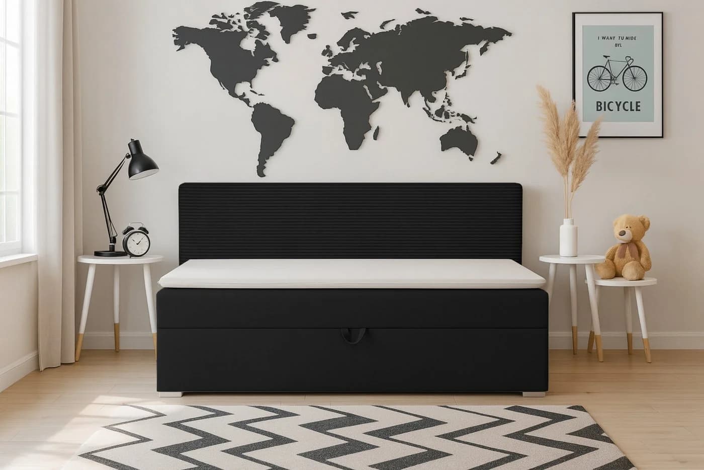 Deine Möbel 24 Boxspringbett MATI mit Schlaffunktion und Bettkasten