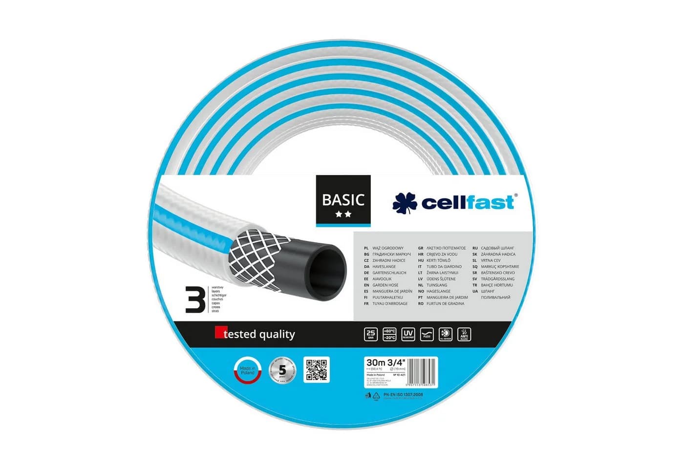 Cellfast Gartenschlauch 30m 3/4 Zoll 25 bar blau