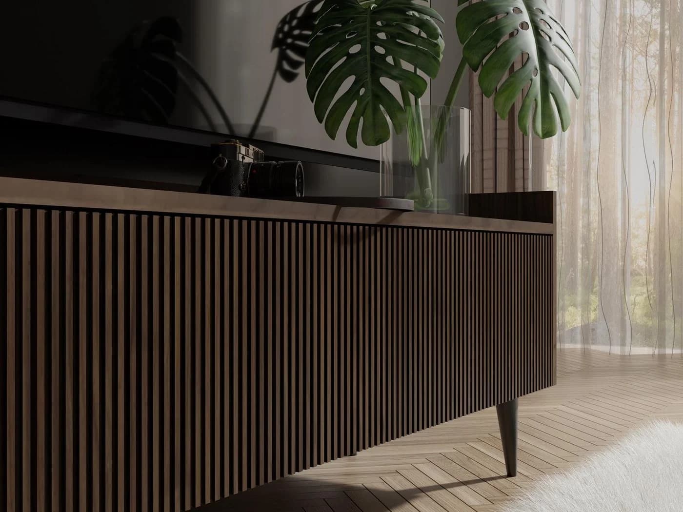 Compleo Sideboard Kommode 3 Türen Modern Design Nussbaum - Bild 3