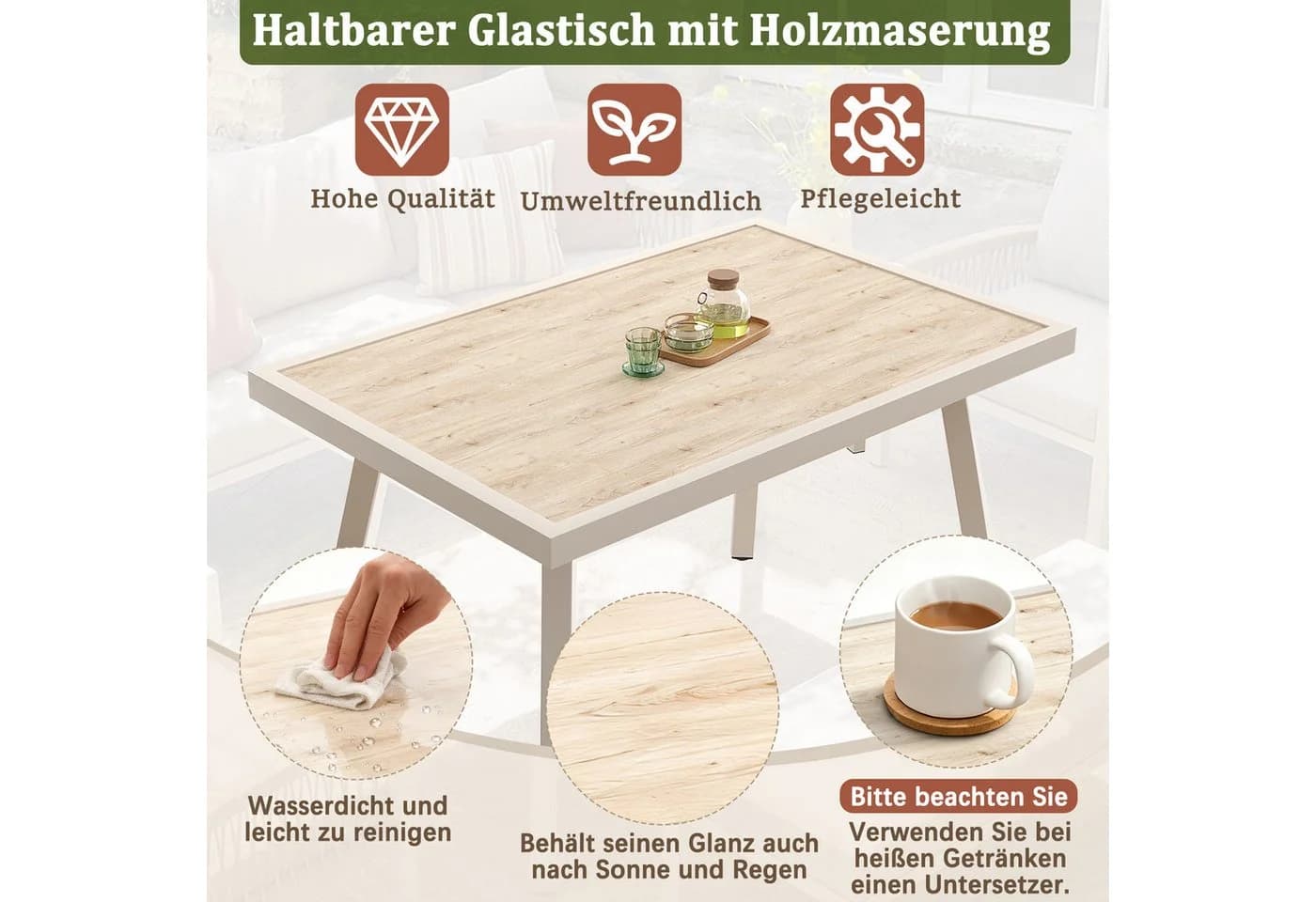 i@home Gartenlounge-Set 7-Personen Handgeflochten Beige - Bild 5