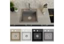 Faizee Möbel Granitspüle Grau Modern Einbau mit Siphon Bild 2