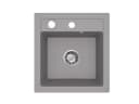Faizee Möbel Granitspüle Grau Modern Einbau mit Siphon Bild 3
