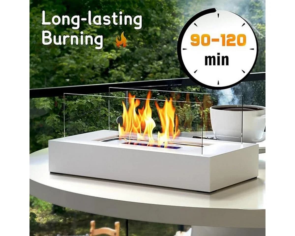 XDeer Tischkamin Schwarz Bioethanol Indoor Outdoor mit Glas - Bild 3
