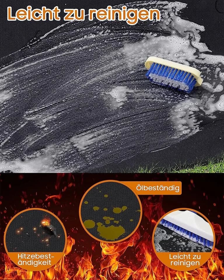 PRIISF Bodenschutzmatte Schwarz Feuerfest Rutschfest - Bild 5